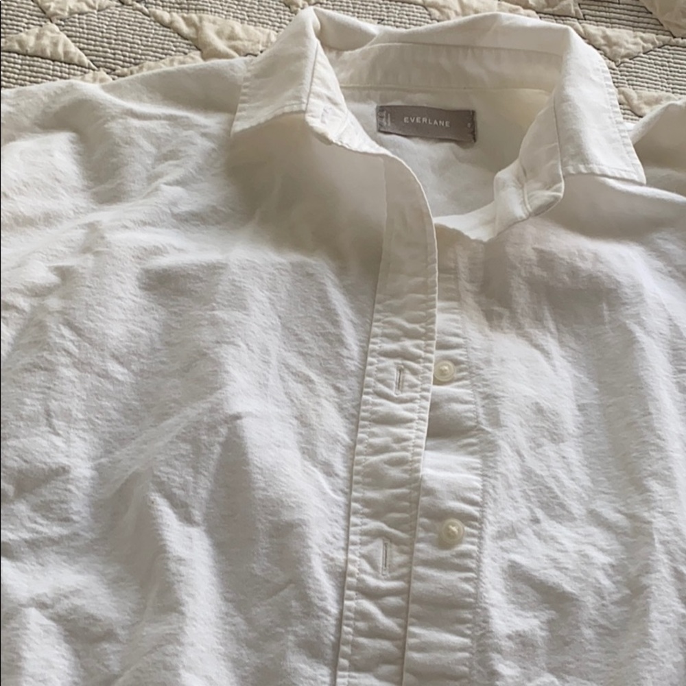 Everlane white button up shirt